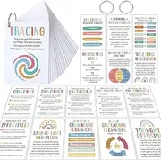 Marspark 48 Pcs DBT Flashcards - Dialectical Behavior Therapy Coping Skills Cards with Binder Rings, Anxiety Coping Skills, Cognitive Distortions, DBT Affirmations Mental Health Counseling Card Deck