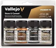Vallejo Pigments Stone and Cement Colour 4 Piece Set