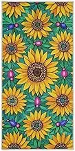 Yoogain Sunflower Colorful Green Girasol Hand Towels Microfiber Quick Dry Towel Bath Head to Toe washcloths Gym Towels Pack White Sports Towel 30"x15"