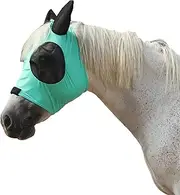 Gallopoff Horse Fly Mask Large Eye Space with Ears, Super Comfort Stretchy UV Protection for Horse Green Full