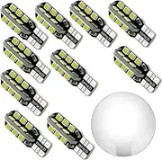 Debonauto-10 x T15 LED Light Bulb Super Bright 6000k 12v T10 921 168 194 Trailer,Boat,RV,Iandscaping & Camper Interior Wedge 24-SMD(Pure White)