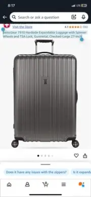 SWISSGEAR 7910 HARDSIDE EXPANDABLE LUGGAGE SPINNER WHEELS TSA LOCK 20" GUNMETAL