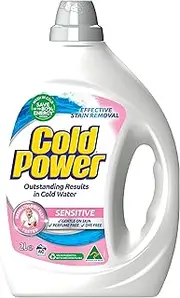 Cold Power Laundry Liquid Sensitive 2L (40 washes), Sensitive Laundry Detergent for Effective Stain Removal and Outstanding Results in Cold Water, No Enzyme and Dye and Perfume-Free Laundry Liquid