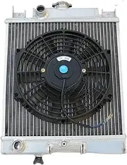 Intercooler All Aluminum Alloy Radiator + Fan Compatible For Suzuki Swift GTI 1989 1990 1991 1992 1993 1994 89 90 91 92 93 94