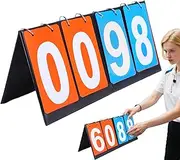 Meindin Portable Scoreboard - Four-Digit Scoreboard Flipper | Multi-Function Match Score Keeper Four Digits for Sports Games Including Table Tennis Golf Pool Darts