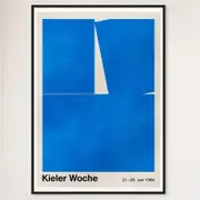 Galrie Kieler Woche 1964 Regatta Poster by Hans Hillmann - Nautical Art, Black Frame, A0 84 x 119cm (33 x 47inch)