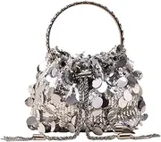 [RZTA] Women's Rhinestone Clutch Evening Bags Sparkly Glitter Triangle Purse for 1920s Party Prom Wedding
