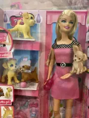 Year 2009 Barbie 12" Doll Set POTTY TRAINING PUPS R9514 Caucasian Model + 3 Dogs