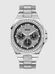 GUESS Men's Silver Empire Link Watch