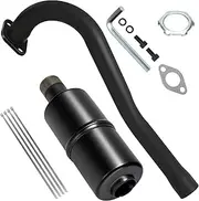 CILOYU Central Long Mini Bike Exhaust Header Pipe with Muffler Kit Compatible with Coleman CT100U FRP GMB100 98cc 99cc Mini Bike 154F 3.0HP Predator 79cc 3HP Engine GPS Rascal 98 Lite Parts Black