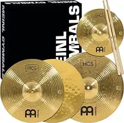 Meinl Cymbals HCS1314+10S HCS Pack Cymbal Box Set with 13-Inch Hi Hats, 14-Inch Crash, Plus a FREE Splash Cymbal, FREE Sticks, and FREE Lessons