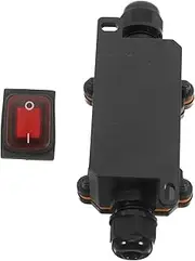Generic High-Power Waterproof Inline Cord Switch 12v-24v On/Off Red Light Rocker Button Switch for Outdoor Modifications