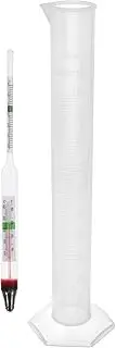 Gatuida Hydrometer & Glass Test Jar Set: Triple Scale Hydrometer with Plastic Cylinder for Fish Tank Aquarium Brewing Supplies