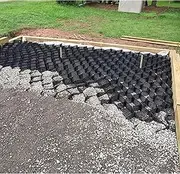 Ground Grid 2 Inch Thick Roadbed Ground Grid - Preventing Gravel/Soil Loss, Polyethylene HDPE Honeycomb Grid for Shed Base(1x8m/3.2x26ft)