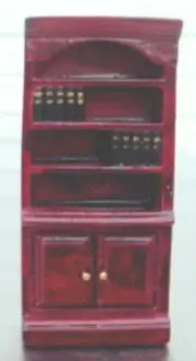 Bookcase Miniature Mahogany 1/24 Scale G Scale Diorama Accessory Item