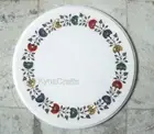Marble Coffee Table Top Border Pattern Inlay Work Patio Corner Table for Hallway