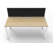 RAPIDLINE DELUXE PROFILE LEG WORKSTATION With Screen 1 Person Single Sided W1200 x D750 x H730mm Natural Oak Top White Frame