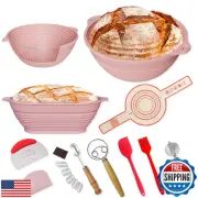 Silicone Bread Proofing Baskets for Sourdough,Banneton Basket Kit Includ 9 In