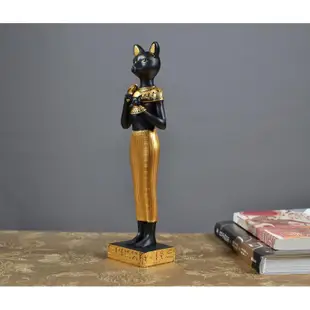 閨蜜結婚禮物歐式創意梳妝檯裝飾品埃及貓神擺件家庭守護神占星師-as0331