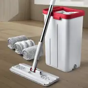 54" Mop and Bucket with Wringer Set Hands Free White Flat Squeeze Mop Bucket Set
