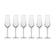 6pc Krosno Avant-Garde 200ml Stemmed Champagne Flute Glass Set - Clear