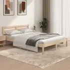 Double Size Bed Frame Solid Pine Wood Farmhouse Mattress Base Platform Natural