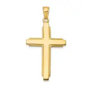 14k Yellow Gold Solid Cross Pendant