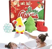 Christmas Bath Bombs - 4 X Christmas Children Bathbombs,Organic Bubble Bath Shower Salts, 4 Fragrance And Shapes Home Spa Fizzies Bubble Bath for Kids Boys Girls Children