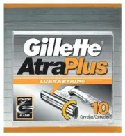 Giletter AtraPlus Lubrastrip Razor Cartridges with Comfort Blades 10 Each 6 Pack