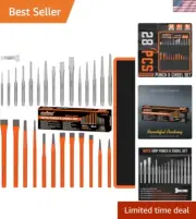Precision 28-Piece Punch and Chisel Toolkit with Storage Bag – Durable Steel