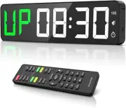 Gym Timer 15" Large LED Display Wall Clock | Interval Workout | Countdown & Up |