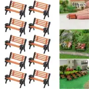 High Quality Plastic HO TT Scale Model Train Bench Set of 10 for Decoration