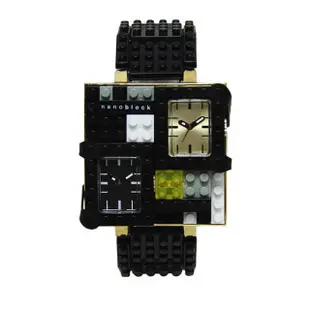 【nanoblock】自由組藝系列樂高積木錶-黑Ｘ金/TVM-05