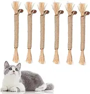 Silvervine Sticks Cat Toys, 6-Piece Set of Natural Cat Chew Stick Toys, Suitable for Cat Dental Care, Tooth Cleaning, Matatabi Cat Nip Treatment Toys, Indoor Cats, Catnip Toys, Suitable for All Cats