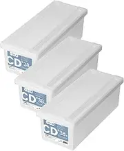 Disc Storage Box, CD Storage Box, Set of 3, Clear, Approx. 5.9 x 6.9 x 17.7 inches (15 x 17.5 x 45 cm)