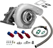 Universal Turbo T04E Turbine.57 A/R Oil Cold T3 Flange Turbocharger Oil Line T3 T4 Compressor A/R .50 Turbine A/R. 57 Oil Cooled