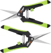 Bud Trimming Scissors 2 Pack Curved Blades Titanium Coating Precision Pruning Sh