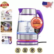 1500W Rapid Boil Electric Kettle - 360° Rotation, Cool Touch Handle, LED Light
