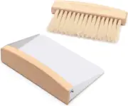 Mini Dustpan and Brush Set - Compact Hand Broom with Metal Dust Pan