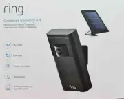 New Ring Outdoor Security Kit Camera Solar Panel Black