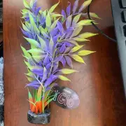 Glow under Blue LED Lights Aquarium Decor Plant purple yellow 12.5"