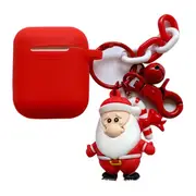 For Apple Airpods 1/2 Generation Universal Christmas Series Pendants Bluetooth Headphone Protective Case(Red)