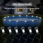 6 Pcs Solar Framed Pool Light, Pool Enclosure Lighting for Above Ground Pool White light