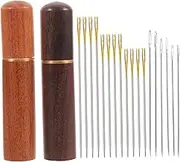 Operitacx Hand Sewing Needles Set 5 Sizes Storage Box Self-Threading Needles for Yarn for Homemade Knitting
