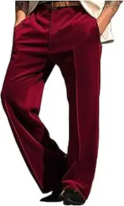 Men's Loose Fit Suit Dress Pants Lightweight Casual Business Straight Leg Trousers Wrinkle Free Flat Front Work Pants