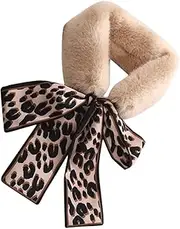 [VALICLUD] Ribbon Scarf Woman Streamer Neckerchief Women Scarf Ribbon Neck Ladies Scarves Scarf for Women Winter Neck Supply Leopard Bow Scarf Scarfs Warm Acrylic