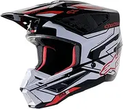 Alpinestars Supertech S-M5 Action 2 Motocross Helmet (Black/White/Bright Red Glossy, Small)