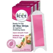 Veet Full Body Waxing Kit Strip For Normal Skin - 20 Strips (Pack of 3)