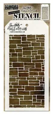 Tim Holtz Layering Stencil Stone Brick Slate Concrete Wall Pattern Template