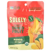 Solely, Organic Dried Fruit, Mango Strips, 5 oz (142 g)